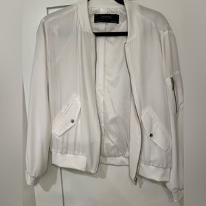 Zara Women’s White Bomber Jacket